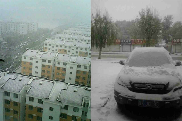 2014陽春四月榆林寶雞下雪,這是要逆天的節奏?